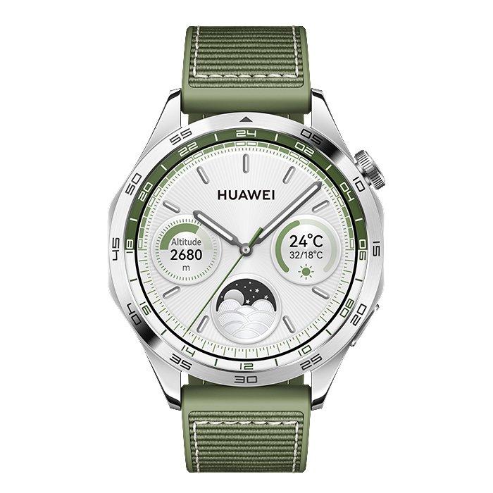 

Huawei watch gt4, 46mm, stainless-steel body, composite strap - green
