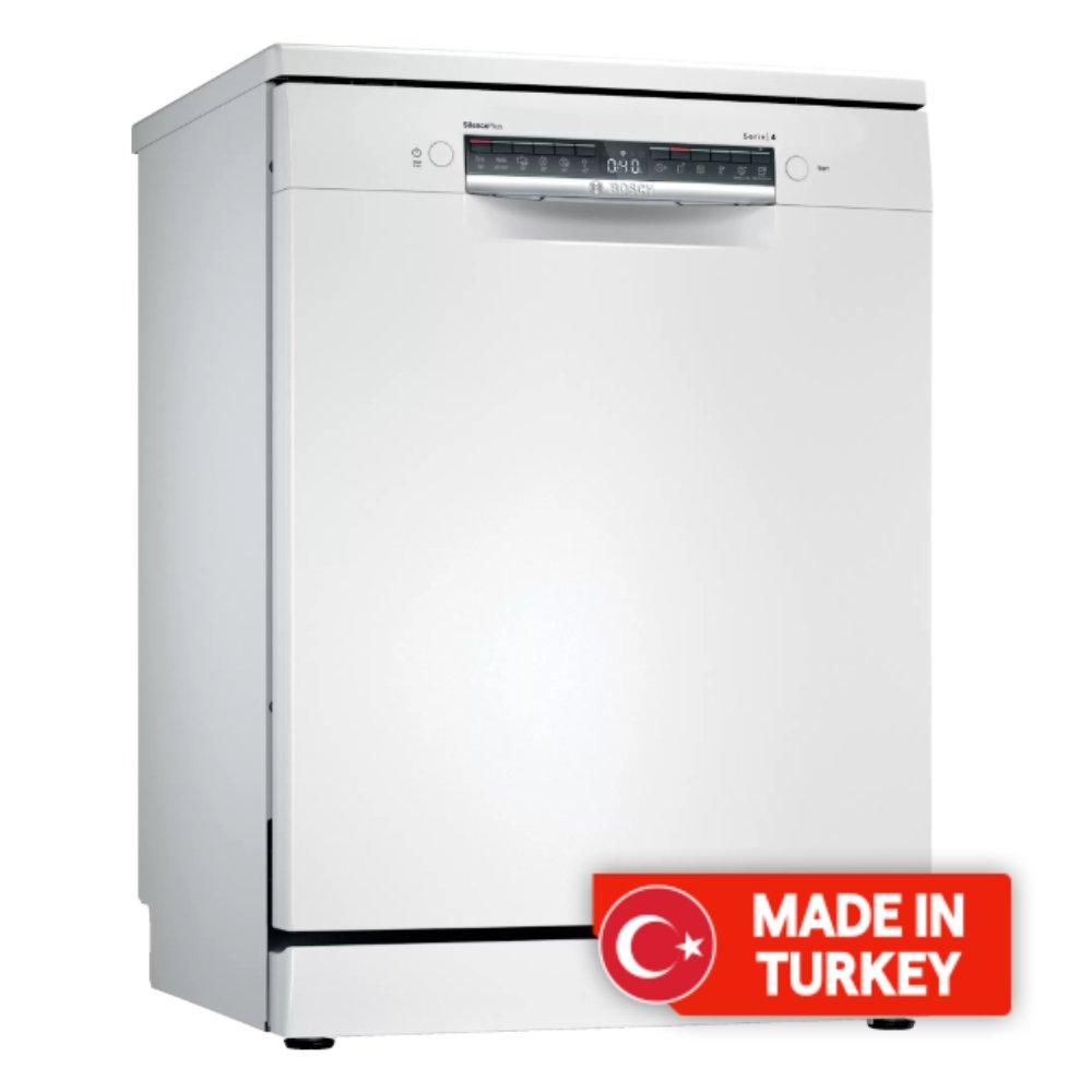 

Bosch series 4 free-standing dishwasher, 6 programs, 13 places setting, sms4hmw26m - white