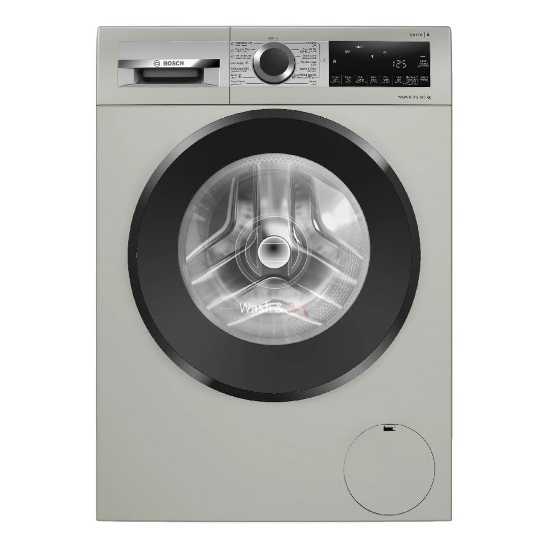 BOSCH Series 4 Front Load Washing Machine, 9Kg Washing Capacity, and 7Kg Drying Capacity, WNA244XSGC - Silver inox