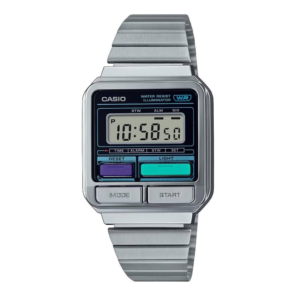 

Casio glu key model for men, digital, 41 mm, a120we-1adf – silver