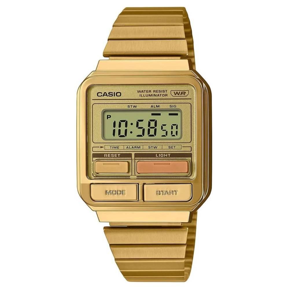 

Casio glu key model watch for men, digital, 41 mm, a120weg-9adf – gold