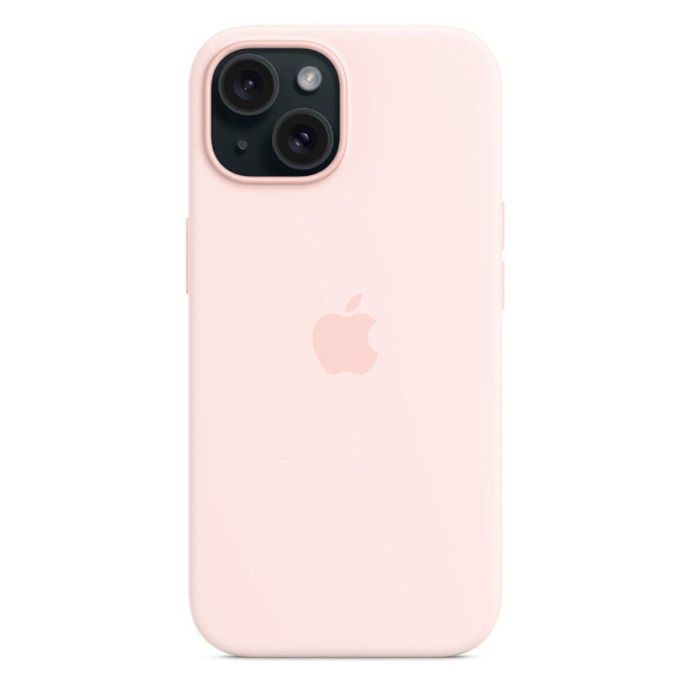

Apple iphone 15 silicone case with magsafe light pink