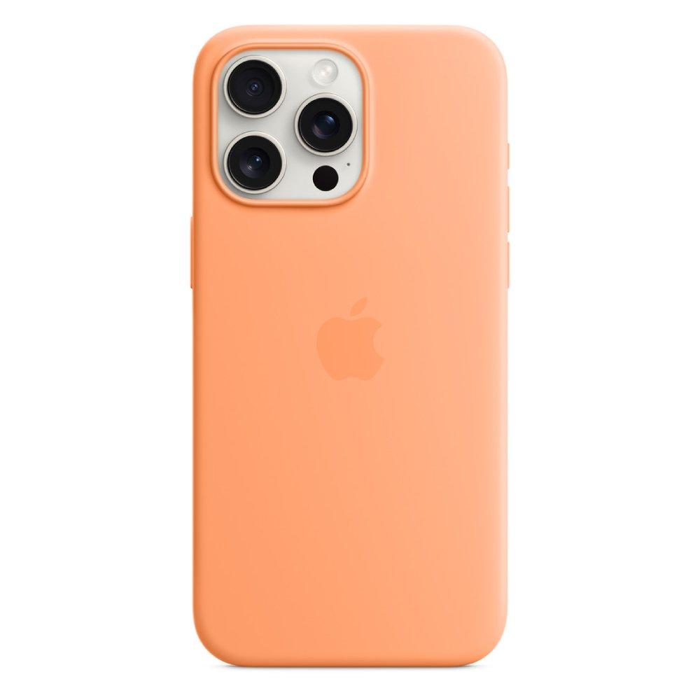 

Apple iphone 15 pro max silicone case with magsafe - orange sorbet