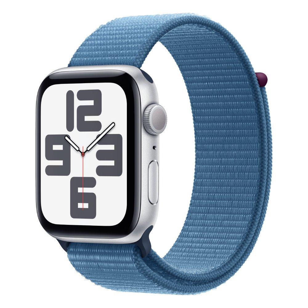 

Apple watch se gps 44mm silver aluminium case with winter blue sport loop