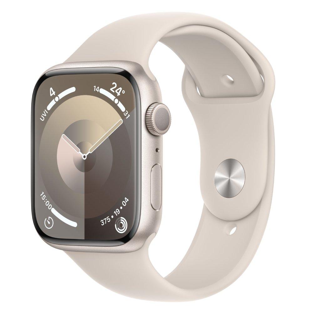 

Apple watch series 9 gps 45mm starlight aluminium case with starlight sport band - s/m