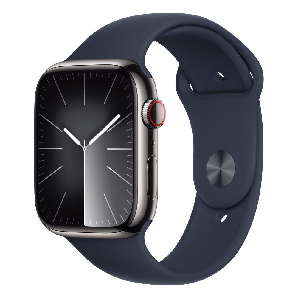 

Apple watch series 9 gps + cellular 41mm graphite stainless steel case with midnight sp...