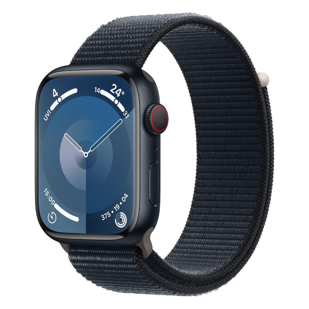 

Apple watch series 9 gps + cellular 45mm midnight aluminium case with midnight sport loop