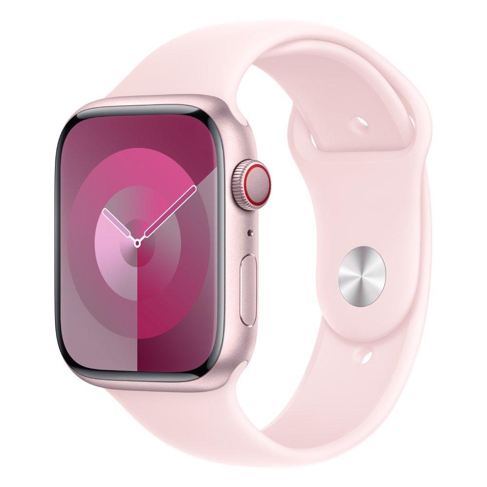 

Apple watch series 9 gps + cellular 45mm pink aluminium case with light pink sport band...