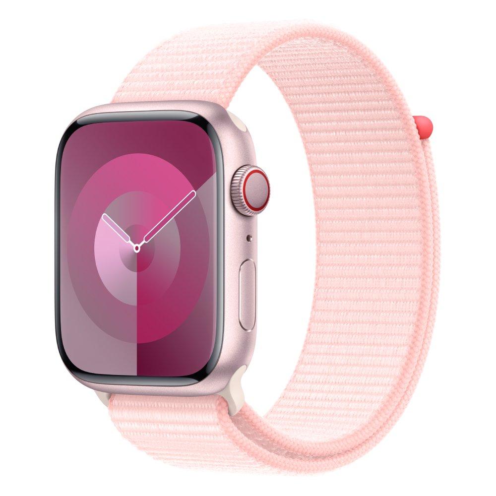 

Apple watch series 9 gps + cellular 45mm pink aluminium case with light pink sport loop