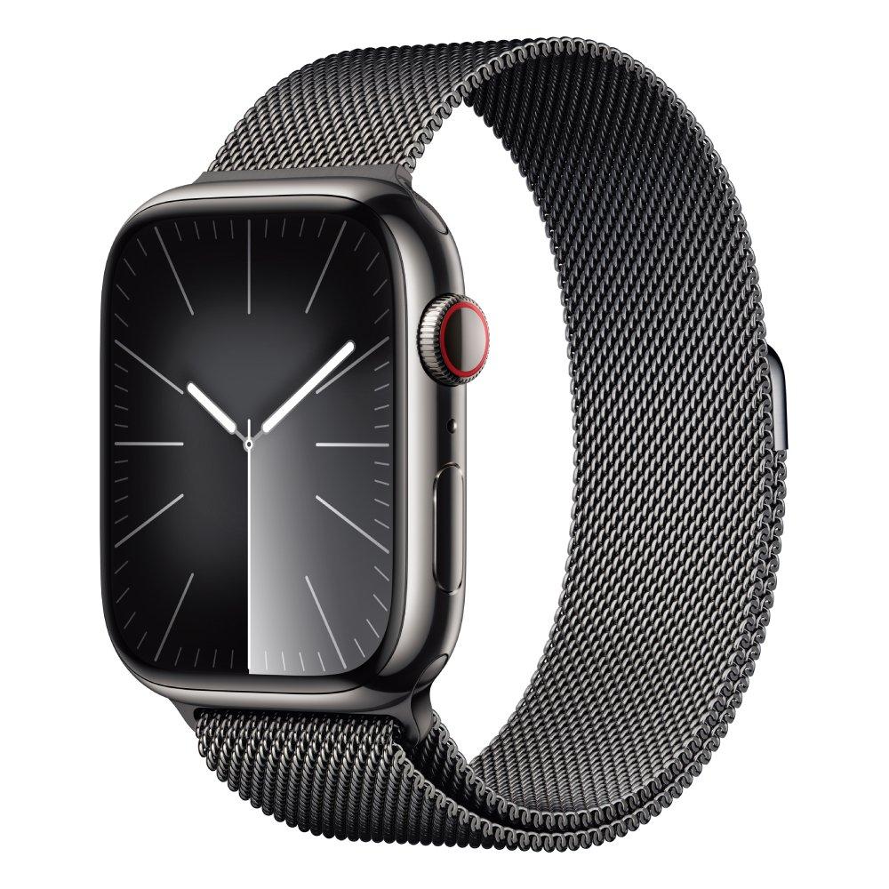 

Apple watch series 9, gps + cellular 45mm, stainless steel case, milanese strap- silver