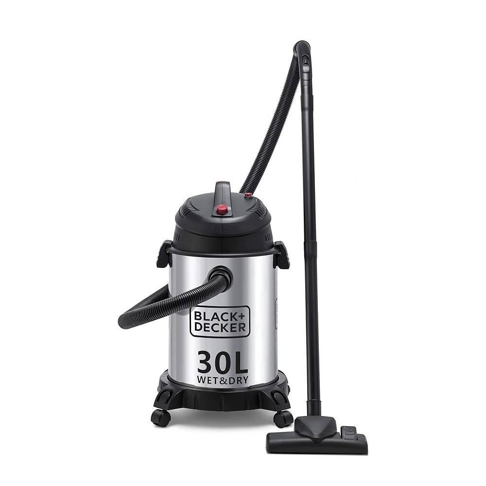 

Black & decker wet & dry drum vacuum cleaner, 1400w, 30l, wv1450-b5 - stainless...