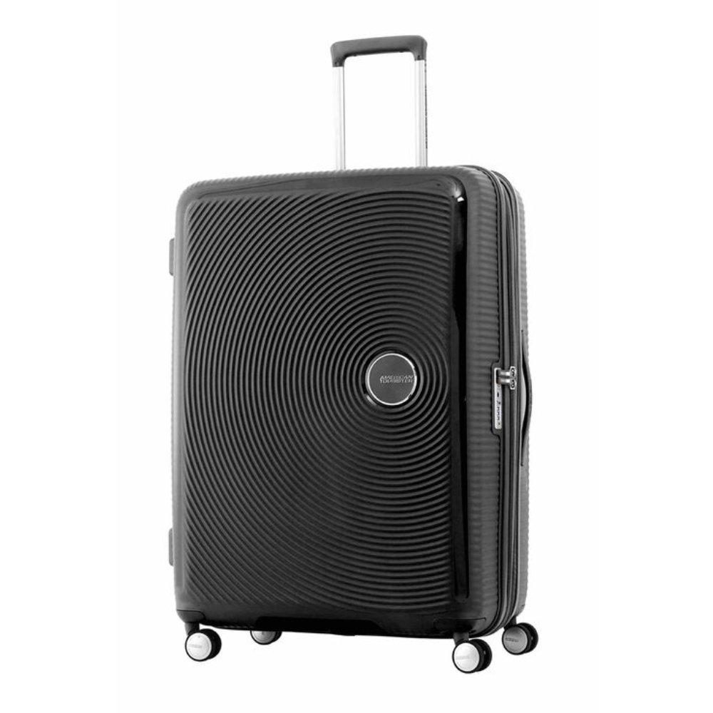 

American tourister curio spinner hard luggage trolley bag, 55cm, ao8x09023 - black