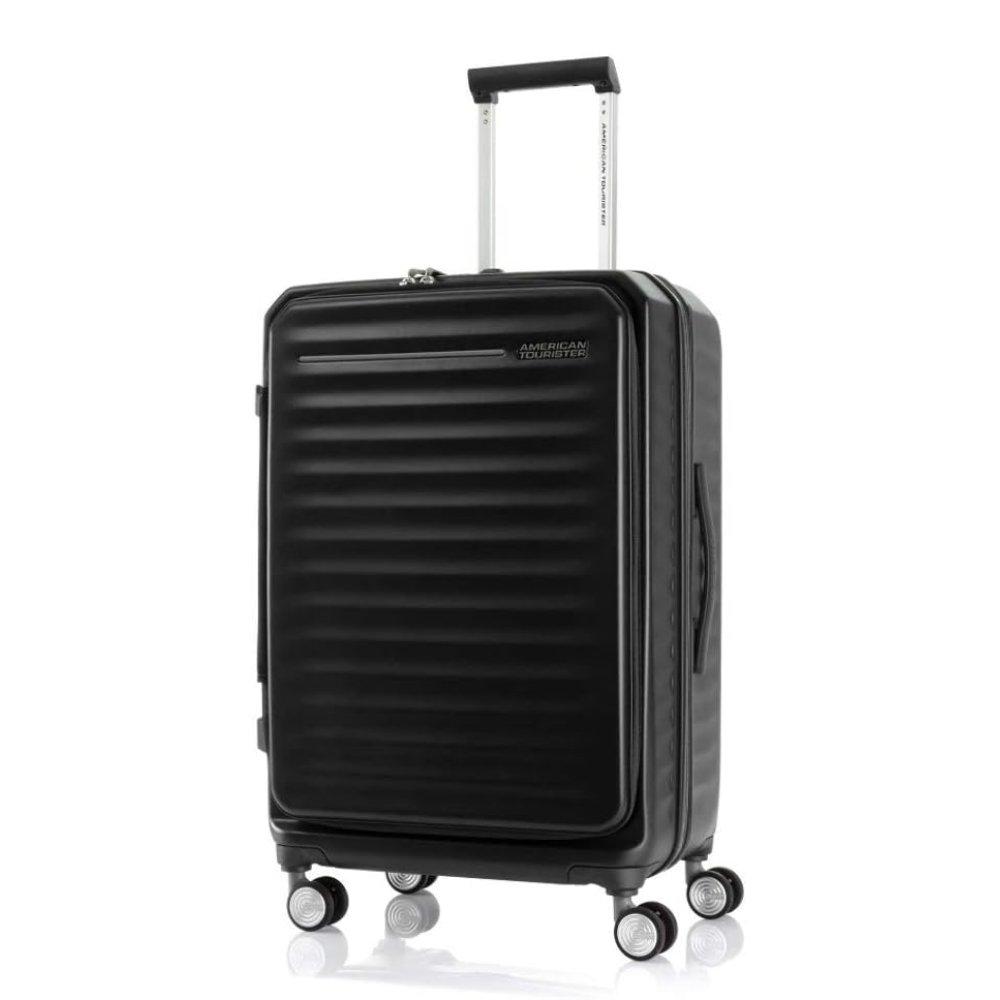 

American tourister frontec spinner hard luggage trolley bag, 68cm, hj3x19008 - black