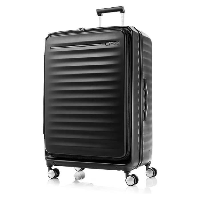 

American tourister 79cm spinner frontec hard luggage - black