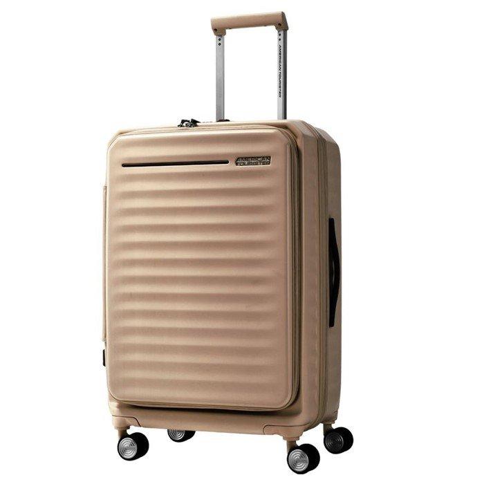 

American tourister frontec spinner hard luggage trolley bag, 68cm, hj3x36008 - gold