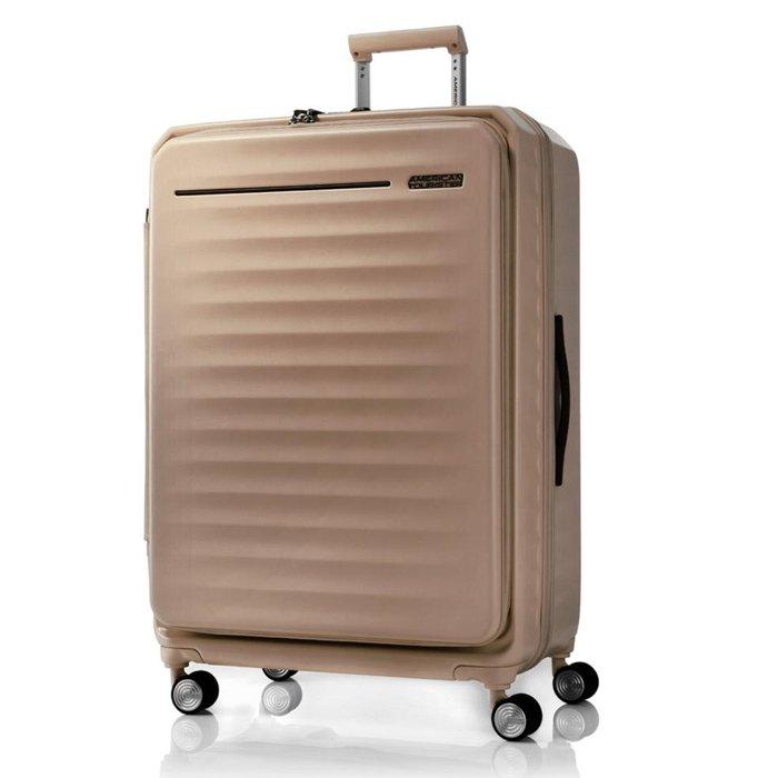 

American tourister frontec spinner hard luggage trolley bag, 79cm, hj3x36009 - gold