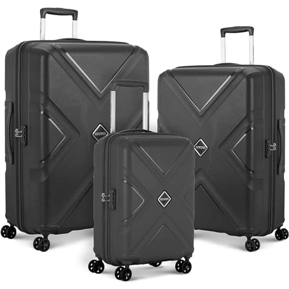 

American tourister kross hard luggage trolley bag (set of 3), 79+68+55cm, le2x07104 – grey