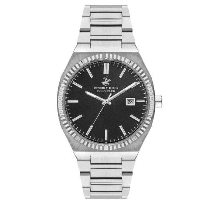 

Beverly hills polo club men’s watch, analog, 43mm, metal strap, bp3405x. 350 - silver