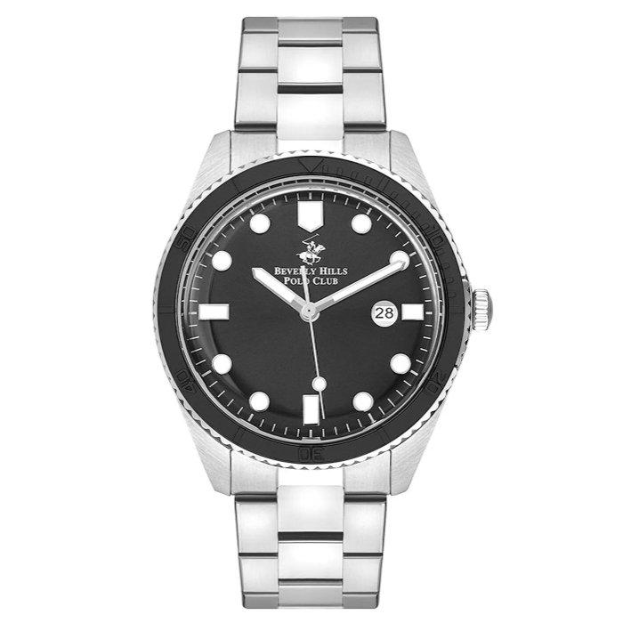 

Beverly hills polo club men’s watch, analog, 44mm, metal strap, bp3407x. 350 - silver