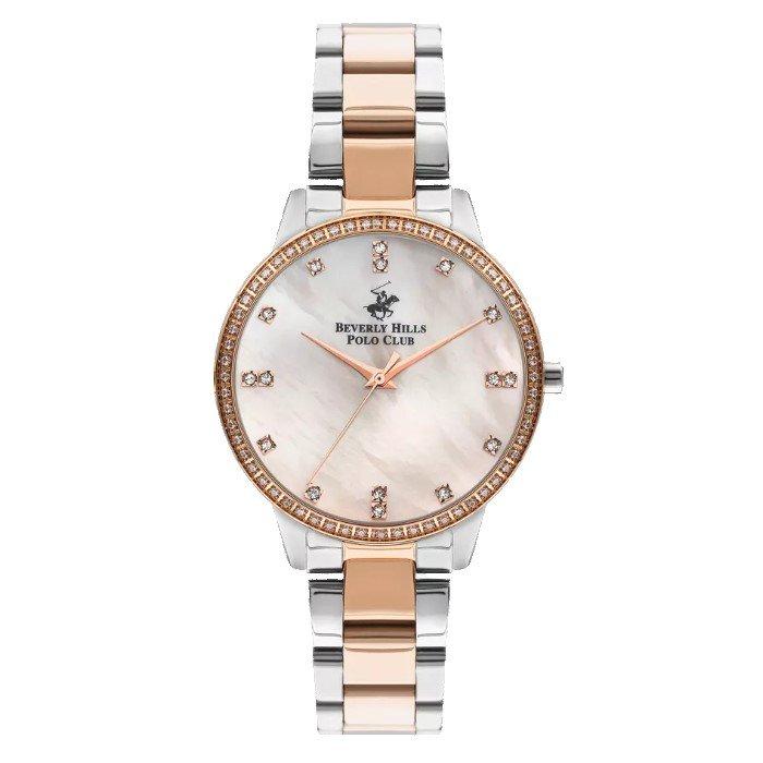 

Beverly hills polo club women’s watch, analog, 35mm, bp3297c. 510 – silver / rose gold