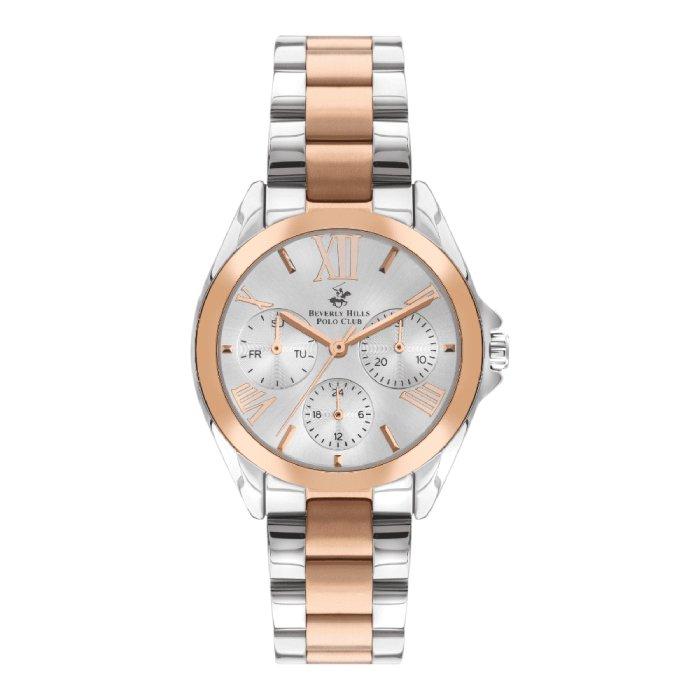 

Beverly hills polo club women’s watch, chrono, 34mm, bp3313x. 530 – silver / rose gold