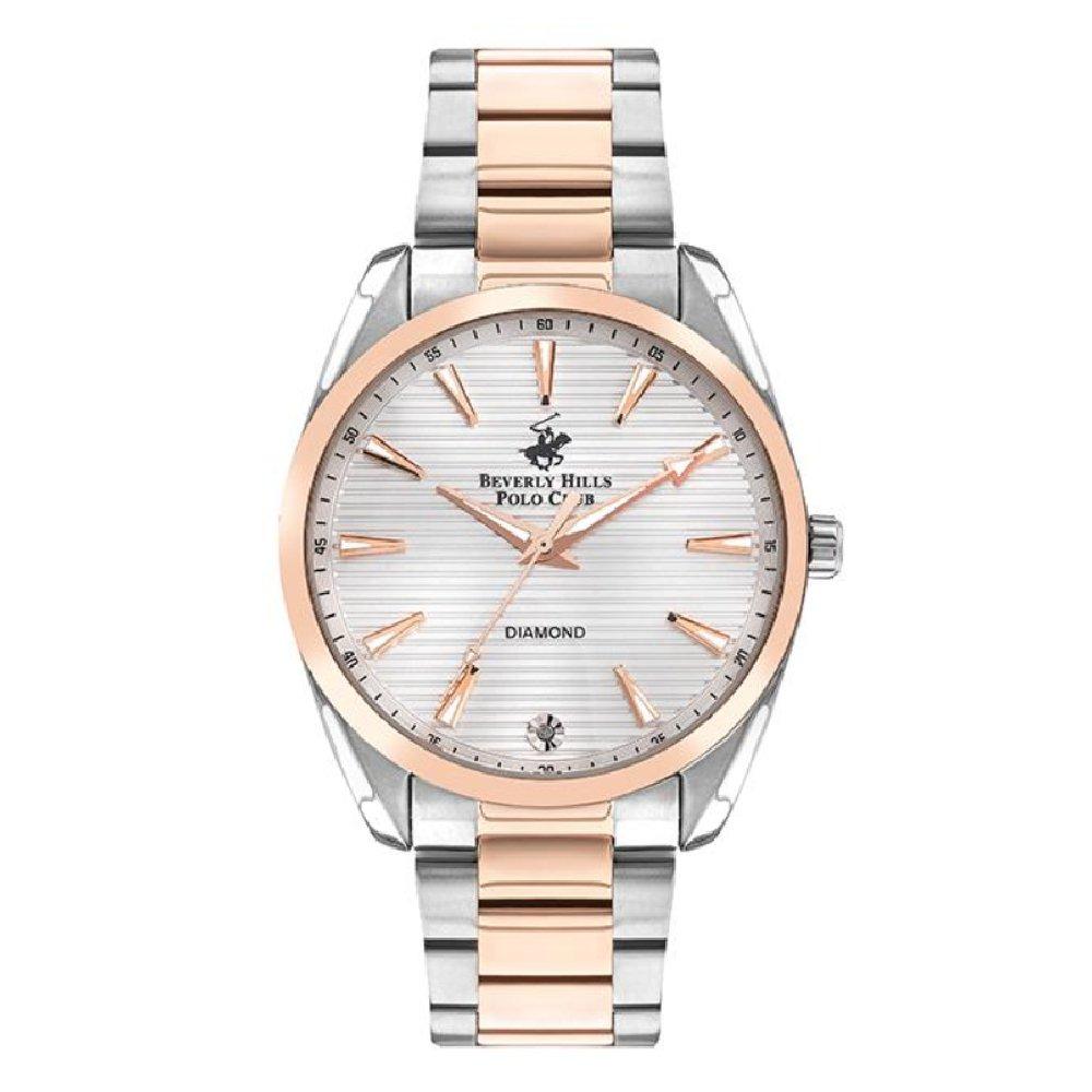 

Beverly hills polo club women’s watch, analog, 36mm, bp3338x. 530 – silver & rose gold