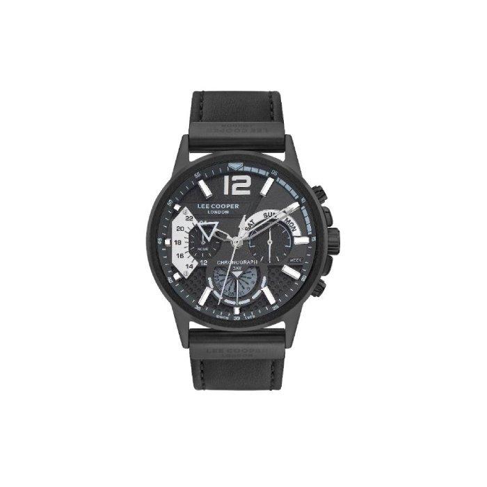 

Lee cooper watch for men, multi function, 46mm, leather strap, lc07614. 661 – black