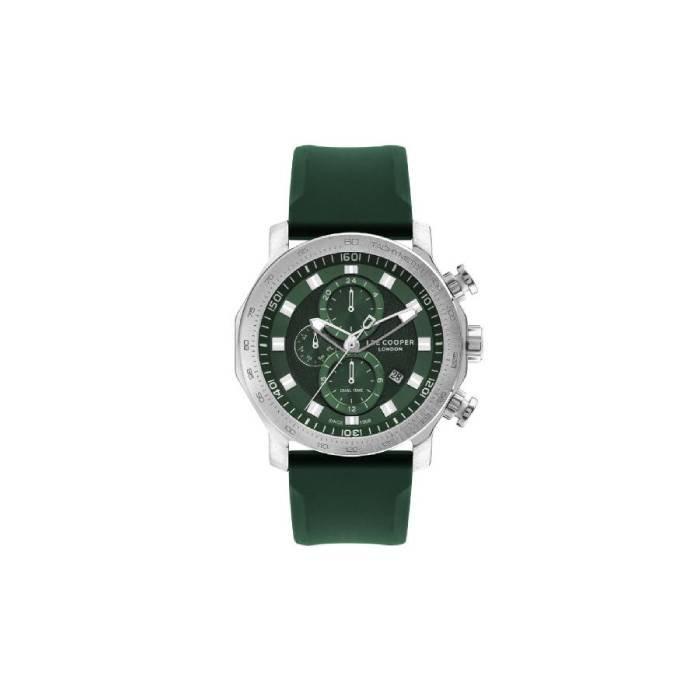 

Lee cooper dial watch for men, chronograph, 49mm, silicon strap, lc07631. 377 – green