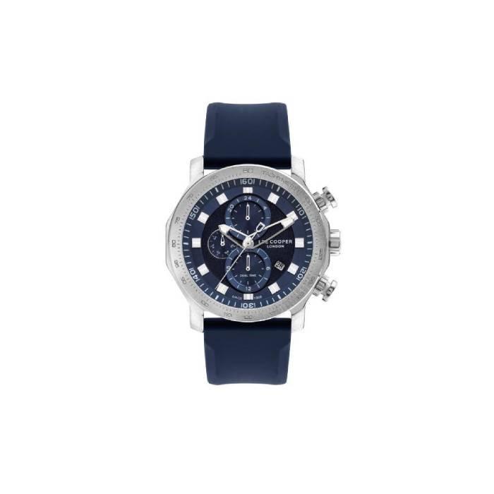 

Lee cooper dial watch for men, chronograph, 49mm, silicon strap, lc07631. 399 – deep blue