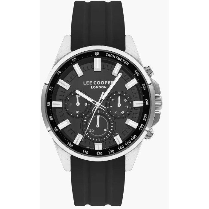 

Lee cooper dial watch for men, chronograph, 46mm, silicon strap, lc07635. 351 – black