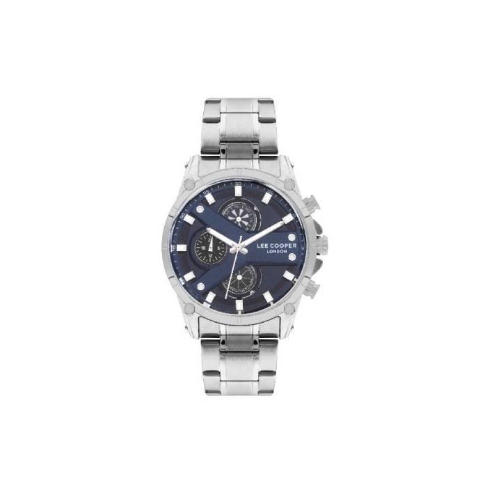 

Lee cooper dial watch for men, chronograph, 46mm, metal strap, lc07637. 390 – silver