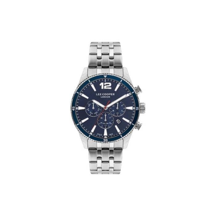 

Lee cooper dial watch for men, chronograph, 44mm, metal strap, lc07641. 390 – silver