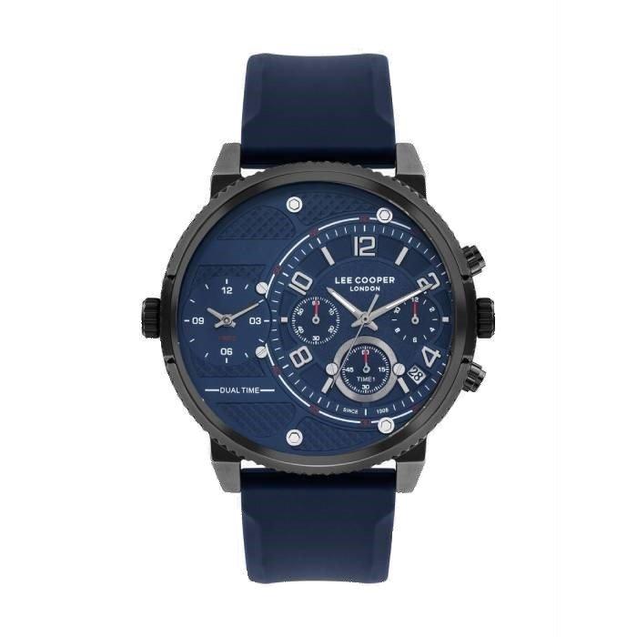 

Lee cooper dial watch for men, chronograph, 50mm, silicon strap, lc07650. 099 – deep blue