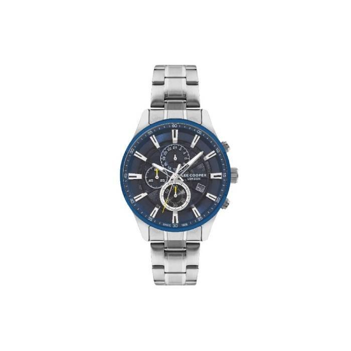 

Lee cooper dial watch for men, chronograph, 47mm, metal strap, lc07670. 390 – silver