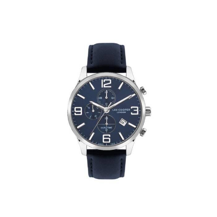 

Lee cooper dial watch for men, chronograph, 45mm, leather strap, lc07713. 399 – deep blue