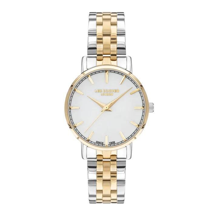 

Lee cooper dial watch for women, analog, 34mm, metal strap, lc07503. 220 – silver/gold