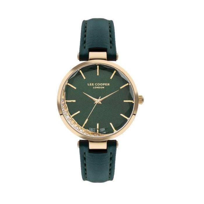 

Lee cooper dial watch for women, analog, 34mm, leather strap, lc07602. 377 – green