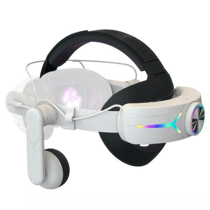 

Gamax charging rgb head mount with earphones for meta quest 3 – white