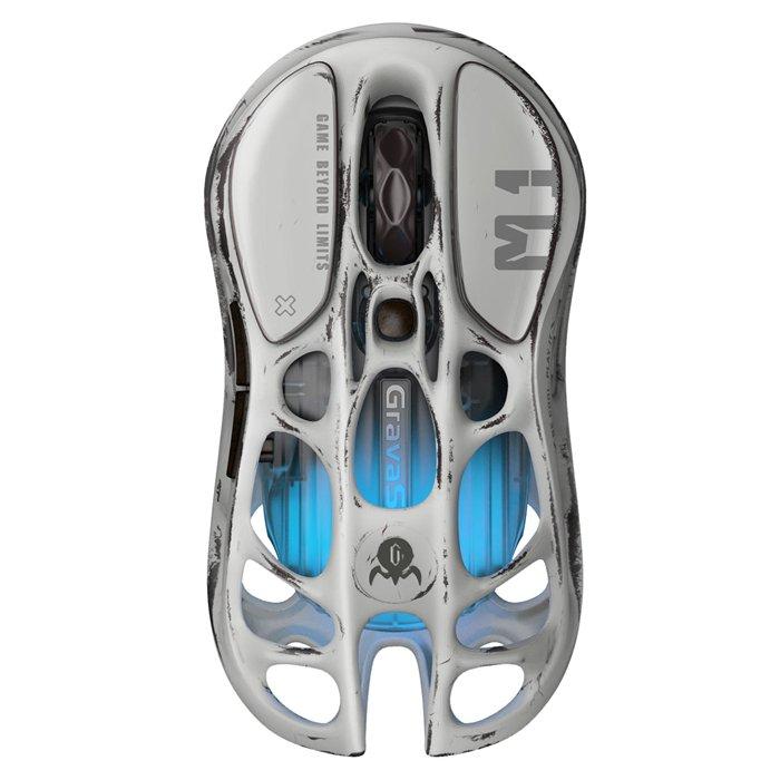 

Gravastar mercury m1 pro - battle worn edition wireless gaming mouse – silver