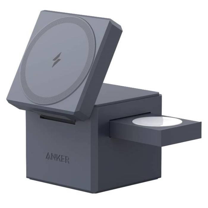 

Anker 3-in-1 cube with magsafe 1 wireless charger, y1811ka1 – gray