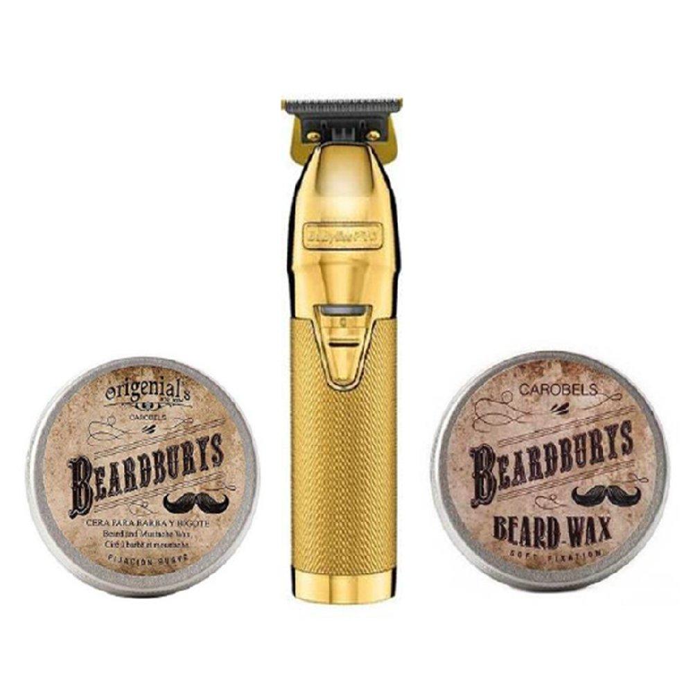 

Babyliss pro gold hair clipper + beard burys beard and mustache wax soft + beard burys,...