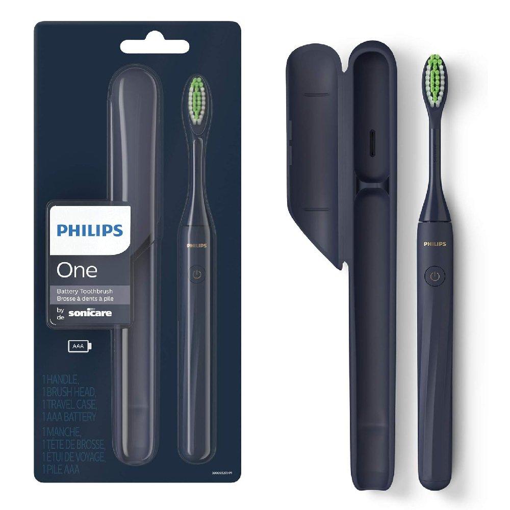 

Philips one battery toothbrush, hy1100/04 - midnight blue