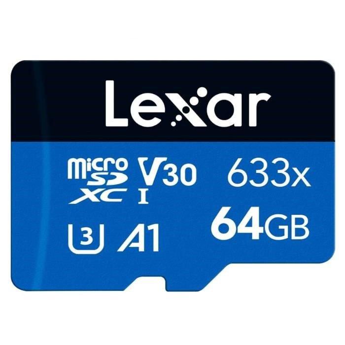 

Lexar 633x 64gb microsdhc/microsdxc uhs-i card blue series - lms0633064g-bnnng