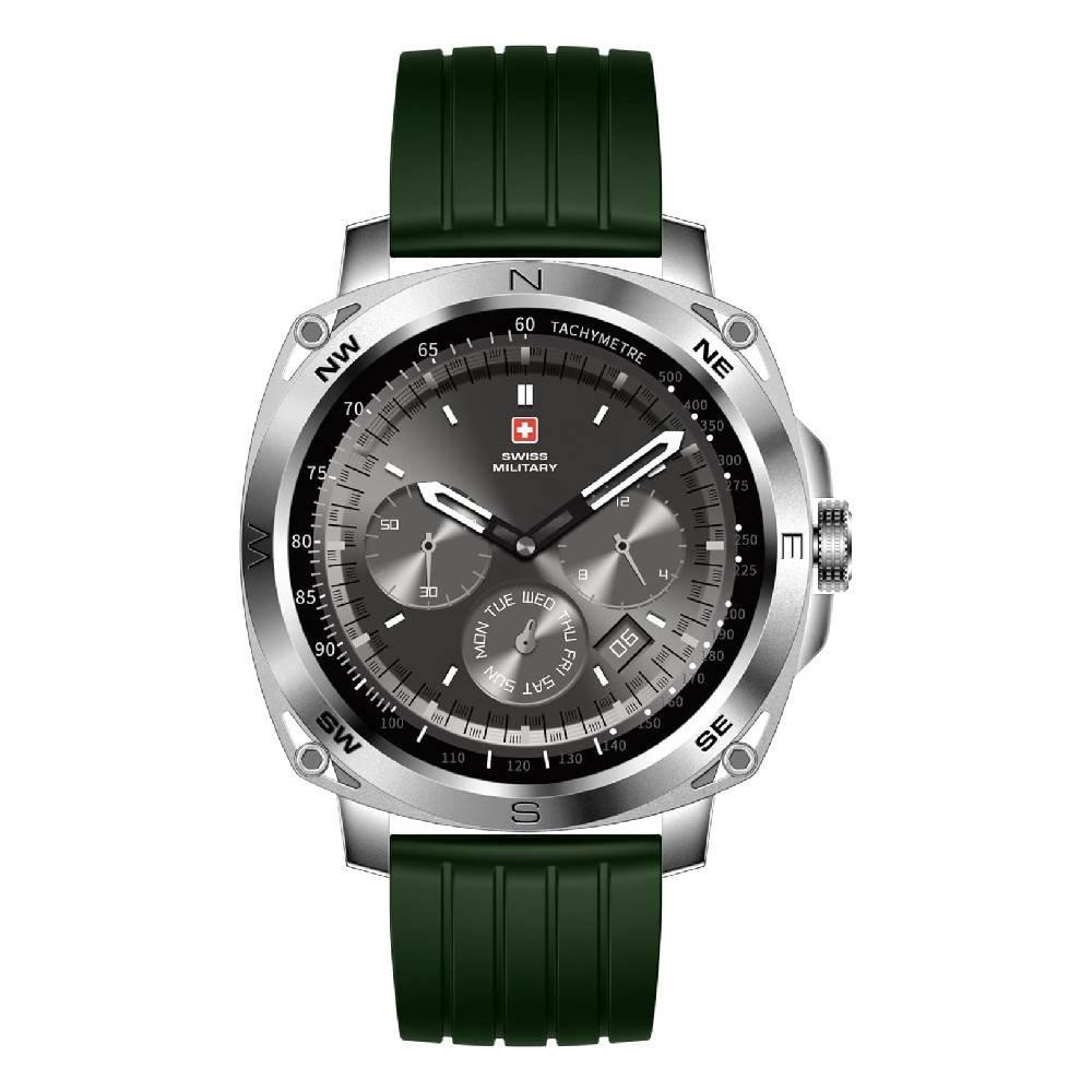 

Swiss military dom 4 smart watch silicone strap, sm-wch-dom4-sfgrsi - green