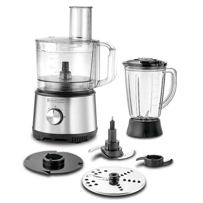 

Black & decker food processor, 800 w, 1. 5 l, fx825-b5 – silver