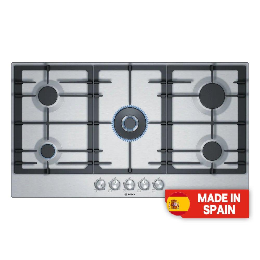 

Bosch built-in gas hob, 90cm, 5 burners, pcq9b5o90m - stainless steel