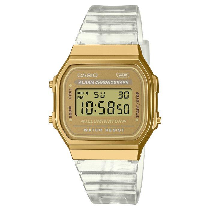 

Casio glu key model unisex watch, digital, 38mm, a168xesg-9adf – transparent