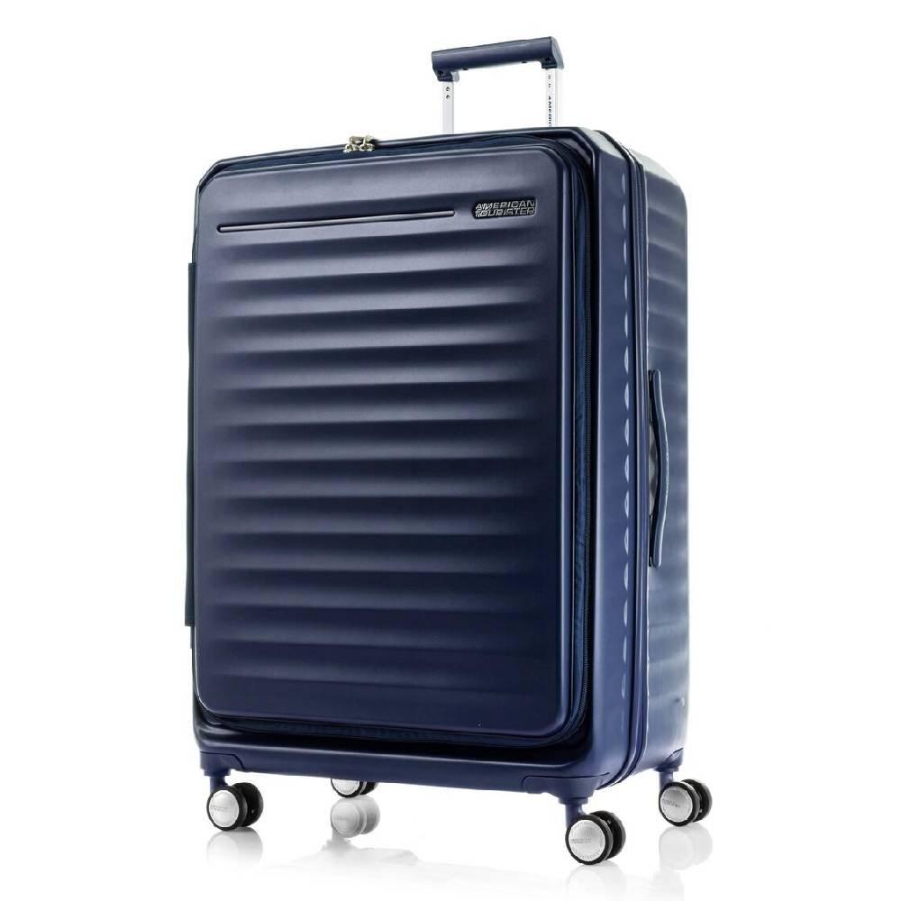 

American tourister frontec spinner hard luggage trolley bag, 79cm, hj3x41009 - navy blue