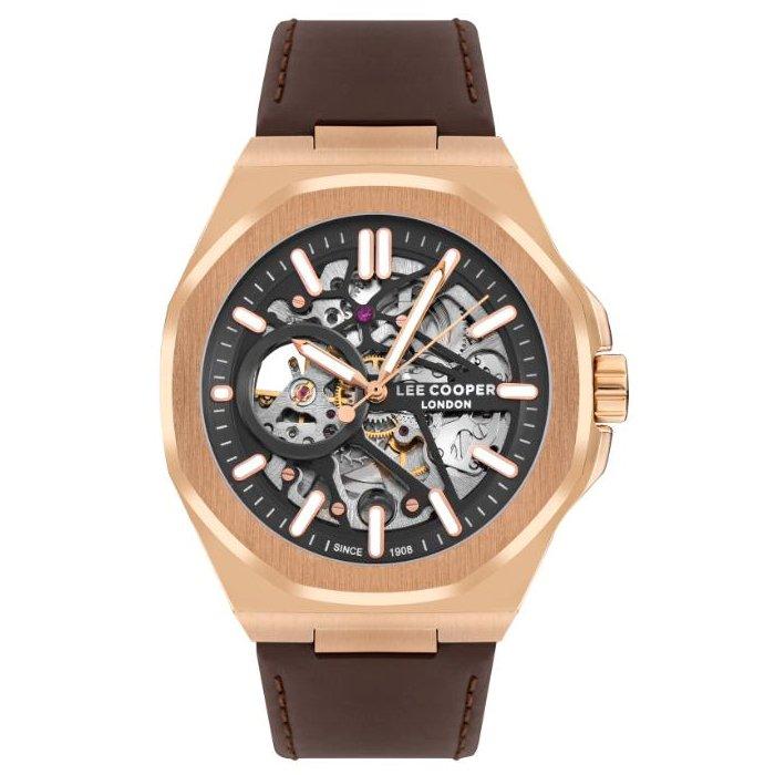 

Lee cooper watch for men, automatic, 43 mm, leather strap, lc07978. 454 – brown