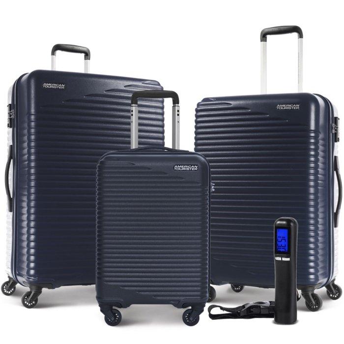 

American tourister skypark hard trolley luggage set of 3, 55+68+78cm, with luggage sca...